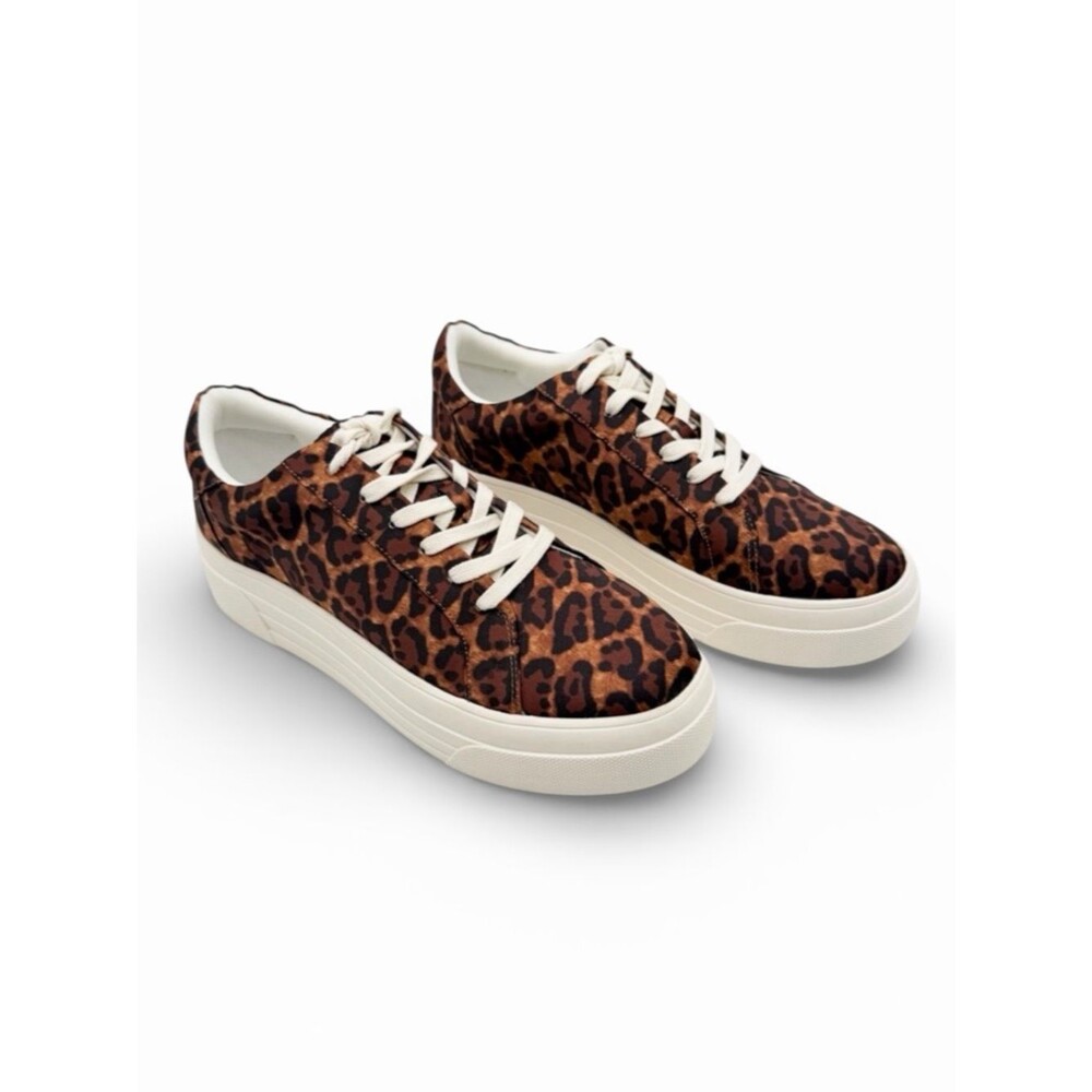 Jessica Simpson Caitrona2 Platform Lace-Up Sneakers Leopard Print Casual 8.5 NEW